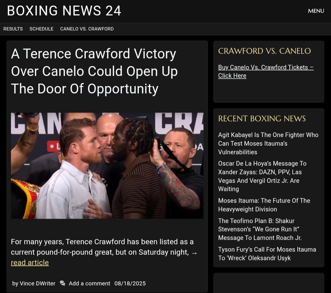 DWriterVince's tweet image. Click link 
bxng24.com/TMYYpR

#Boxing #RiyadhSeason #CaneloCrawford