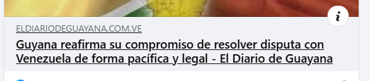 AntroCanal's tweet image. Hemos leído este título de algunos Medios venezolanos en torno a la posición de Guyana sobre actuación de Venezuela ante la CIJ #18Ago
Queremos recalcar que una salida forzada, incoada unilateralmente y jurídica como es la Corte Internacional de Justicia no es "pacífica ni…