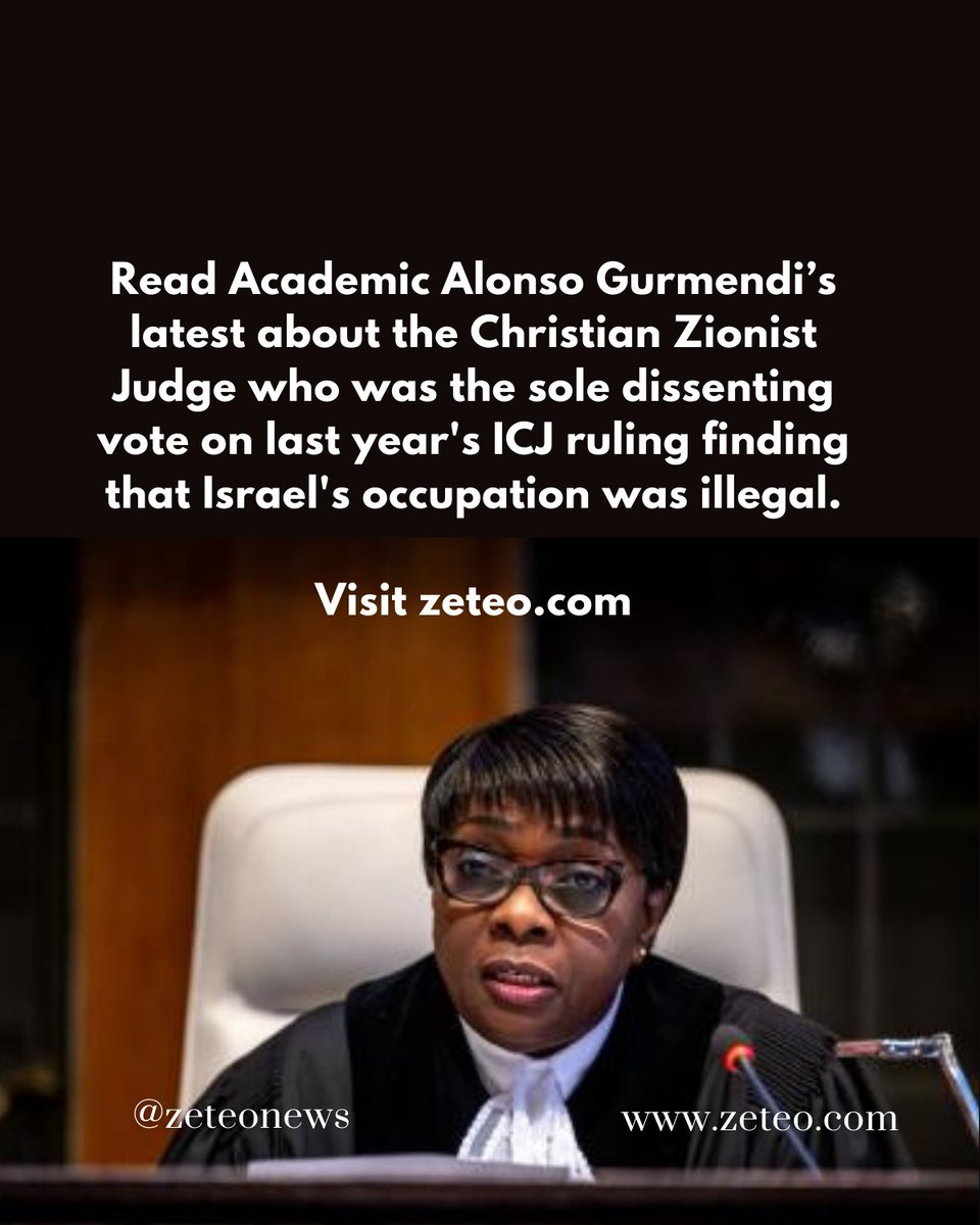 “Can you imagine if a Muslim judge on the Court had said Allah told him to side with Palestine?”

<a href="/AlonsoGurmendi/">Alonso Gurmendi</a> writes about the Christian Zionist judge who voted against the ICJ’s finding that Israel was under obligation to cease settlement activities.