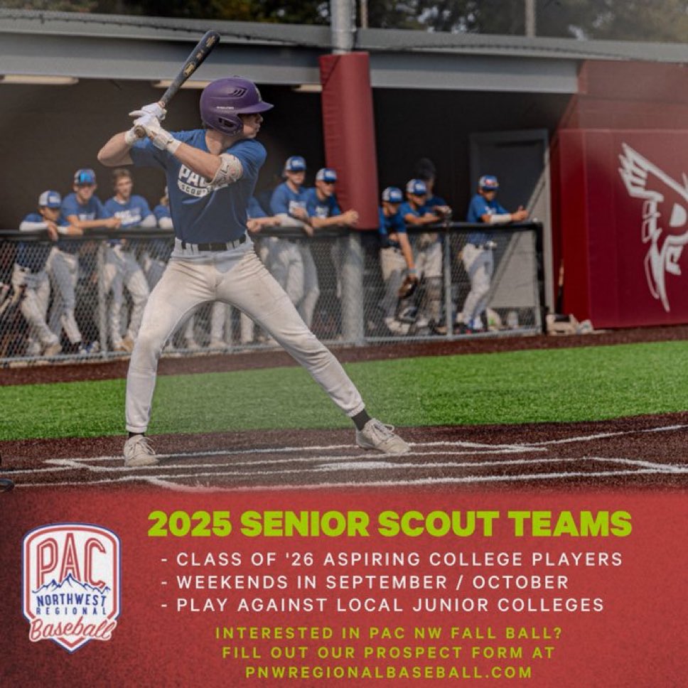 We are looking to finalize rosters for our class of ‘26 scout teams. Currently there are two pitcher spots remaining to play on either Eastern or Western WA teams. Full release of roster and schedule by next week. To be considered, please fill out prospect form on our website.