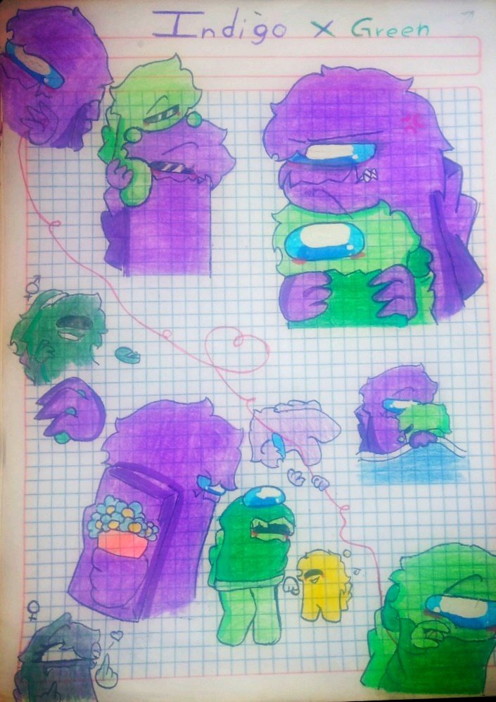 Mille6805290770's tweet image. Dibujos que hice de indigo x green 💜💚 espero les guste lo hice en libreta #rodamrix #Ships #indigoxgreen