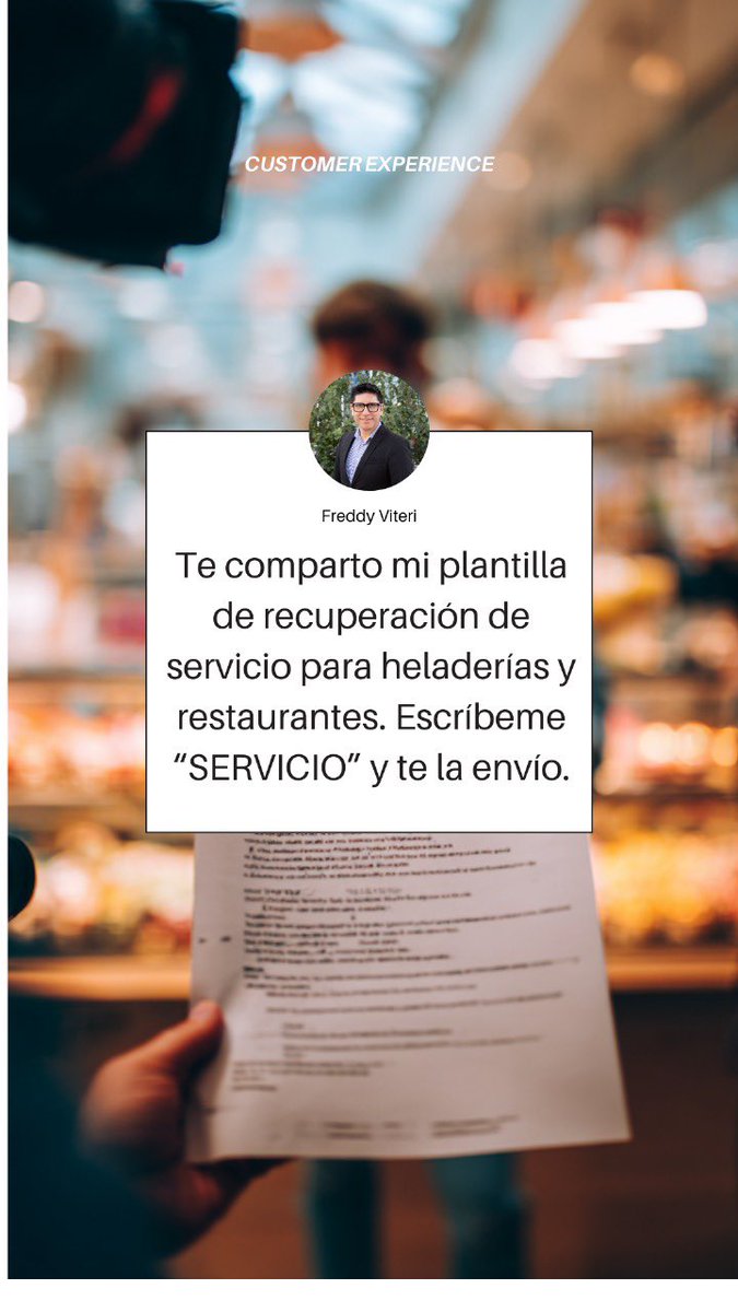 freddyviteri's tweet photo. ¿Plantilla lista para tu local? DM con SERVICIO.
 #ServicioAlCliente #Experiencia
Principio del formulario
Final del formulario https://t.co/VEuOgwomSc