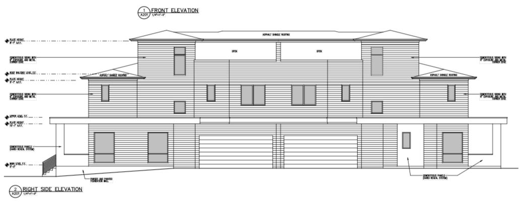 Modern duplex coming to Atlanta, what colors are we thinking to paint the siding?