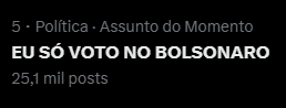 GayerGus's tweet image. Quase no topo
EU SÓ VOTO NO BOLSONARO