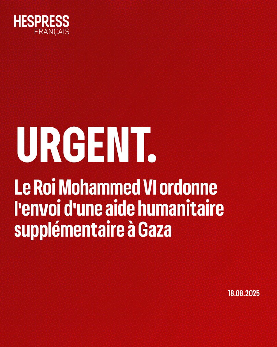 En témoignage du soutien permanent et de la solidarité tangible du Roi Mohammed VI, Président du Comité Al-Qods, envers le peuple palestinien frère, le Souverain a donné Ses Très Hautes Instructions pour l’envoi d’une aide humanitaire supplémentaire au profit des habitants de