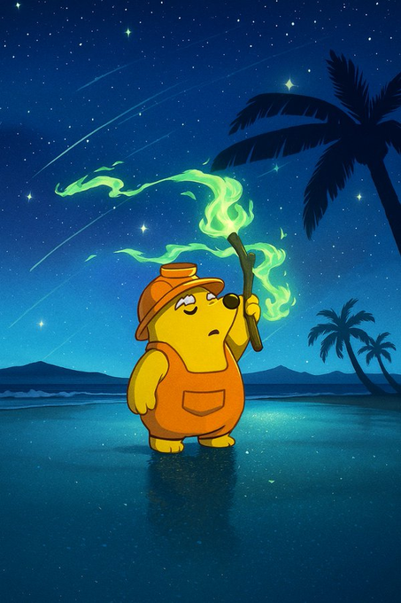 Where SOLana's galactic key ignites cosmic wonders!   Starry bear lifts SOL stardust wand — Emergent smoke swirls encrypted constellation codes.🌠