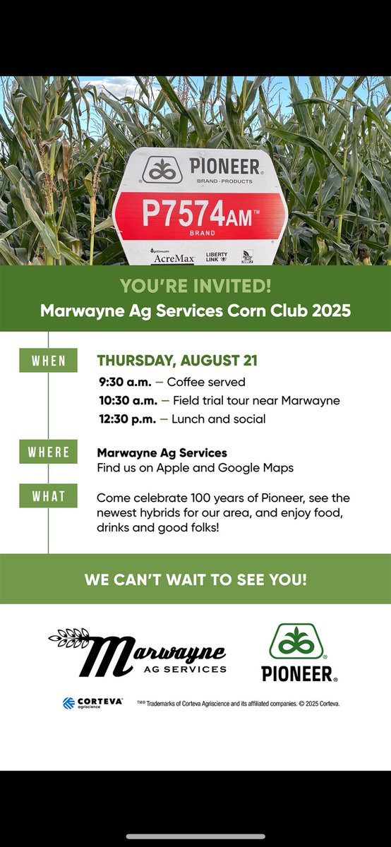 Corn Tour on Thursday, come on down for the best perogies this side of the Vermilion River.