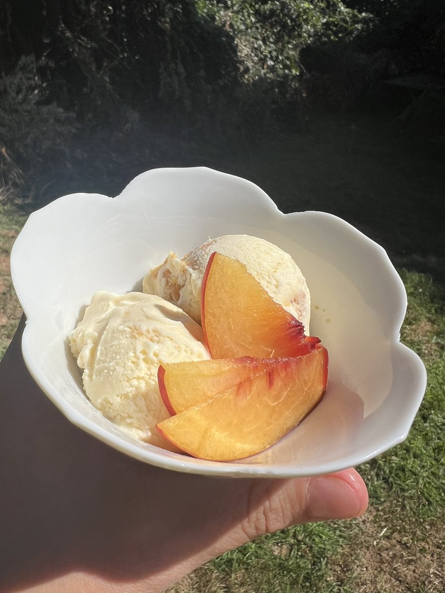 Homemade peach ice cream! 🍑✨