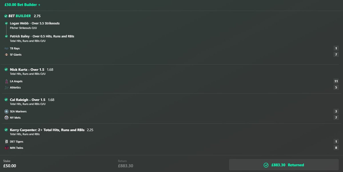KrisUSBets's tweet photo. X !!!

Forgot to post earlier about last nights #Parlay WIN!

CASH IT!!! 🤑🤑🫰

Getting ready to post tonight's plays 
👇

 https://t.co/3weGtpuDFw

#mlbparlay #MLB #GamblingTwitter https://t.co/LJiYqgz0On