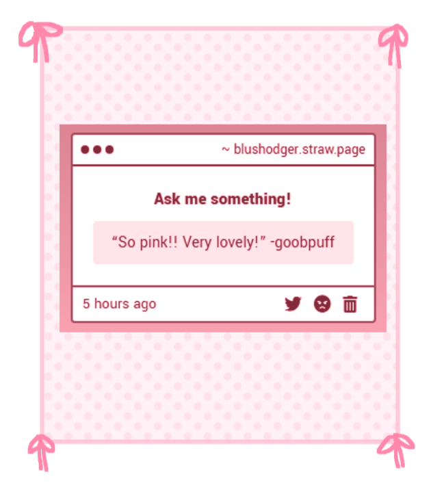 blushodger's tweet photo. why thank you!!! Pink is one of my most favourite colors, theres just something about it thats so very pleasant!

Blushdoger 💗 https://t.co/Kn615hI2e6