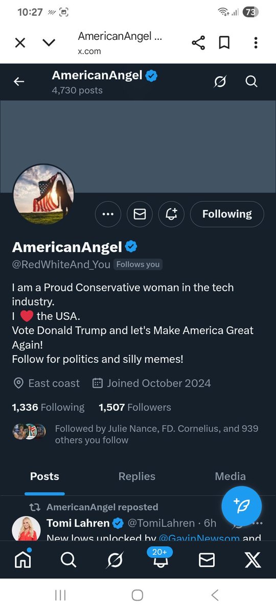 KJW (@hawkesbay69) on Twitter photo Giving this account their first ever shout out to get some new friends to follow
<a href="/RedWhiteAnd_You/">AmericanAngel</a>
F&R ๐ช๐๐ซถ๐ฅ๐ฏ๐บ๐ธ Giving this account their first ever shout out to get some new friends to follow
<a href="/RedWhiteAnd_You/">AmericanAngel</a>
F&R ๐ช๐๐ซถ๐ฅ๐ฏ๐บ๐ธ