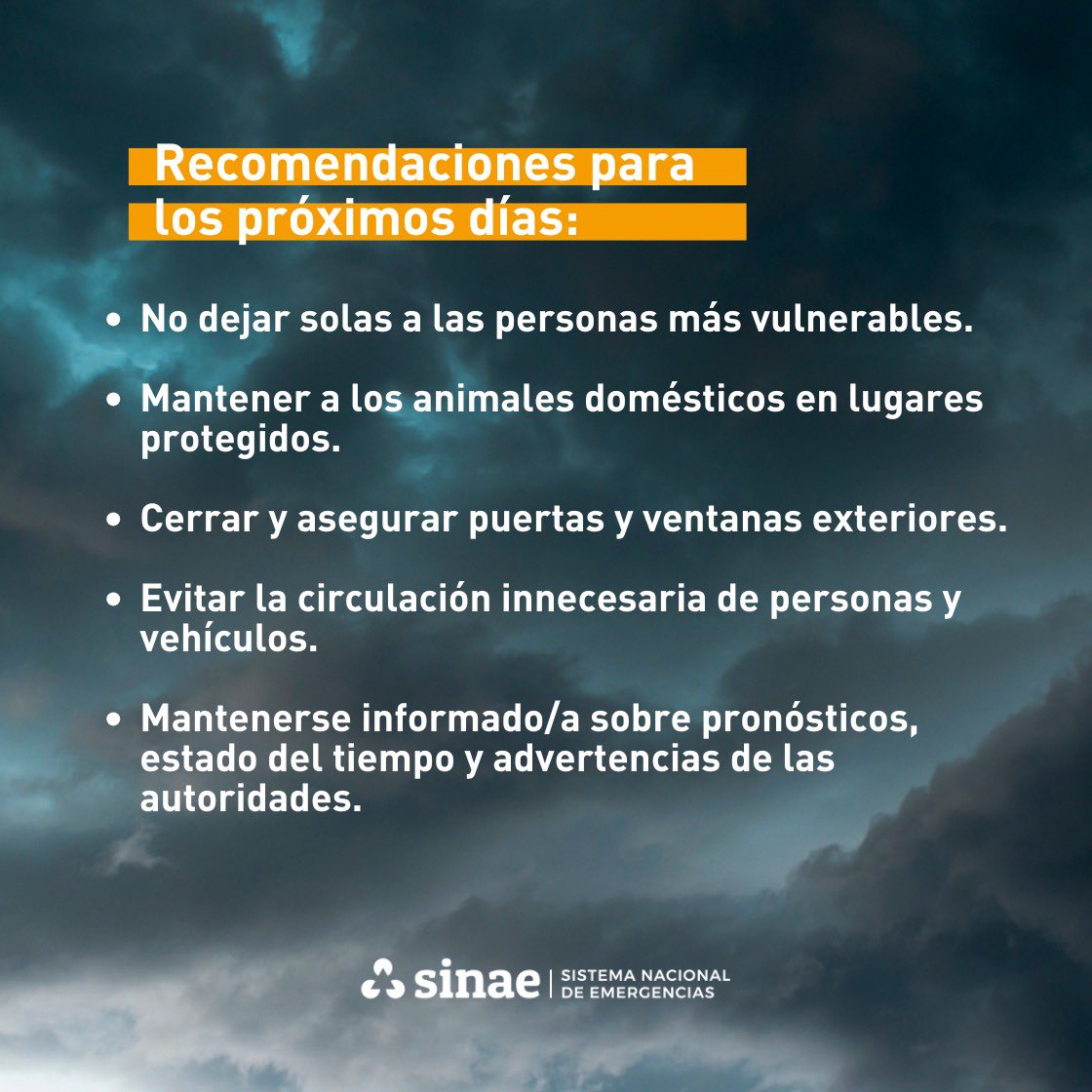 Ciclón extratropical según  <a href="/Inumet_/">Instituto Uruguayo de Meteorología</a>

🌧️Comenzará esta madrugada y se esperan "vientos fuertes y persistentes con precipitaciones abundantes"

🔸Se sugiere tomar precauciones durante los próximos días para evitar situaciones de riesgo

Ver recomendaciones👉acortar.link/MooJ7j