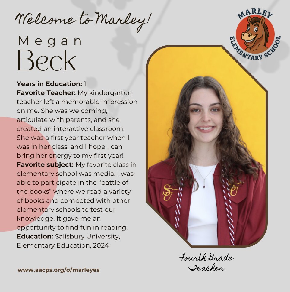 Please join me in welcoming one of our newest Mustangs, Ms. Megan Beck! #belonggrowsucceed