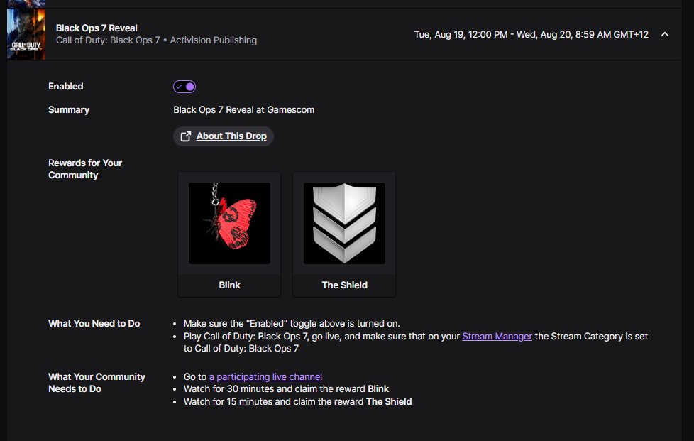 New Black Ops 7 Twitch Drops 👇