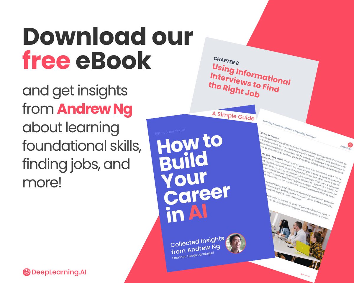 Breaking into AI isn’t just about math, code, and models. It requires you to craft a resume, practice interviews, and (for some) overcome Imposter Syndrome. 

The new eBook from Andrew Ng is an easy-to-read collection of career insights that will help you create a roadmap to a