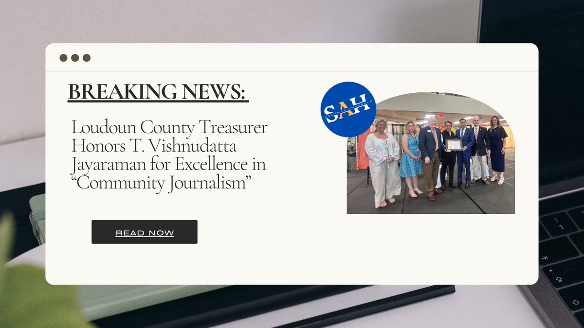South Asian Herald (@saheraldnews) on Twitter photo Loudoun County Treasurer Honors T. Vishnudatta Jayaraman for Excellence in “Community Journalism”
<a href="/jtvishnu/">T. Vishnudatta Jayaraman</a> <a href="/HenryForVA/">Henry C. Eickelberg</a> <a href="/PattiHarris/">Patti Harris</a> <a href="/NatashaSrdoc/">Natasha Srdoc, MBA 🇺🇸</a> <a href="/JoelAnandUSA/">Joel Anand Samy🇺🇸</a> <a href="/Aparna129VA/">Aparna Madireddi</a> #KannanSrinivasan #AtoosaReaser #NicoleWittmann #DeanaGriffiths
southasianherald.com/loudoun-county… Loudoun County Treasurer Honors T. Vishnudatta Jayaraman for Excellence in “Community Journalism”
<a href="/jtvishnu/">T. Vishnudatta Jayaraman</a> <a href="/HenryForVA/">Henry C. Eickelberg</a> <a href="/PattiHarris/">Patti Harris</a> <a href="/NatashaSrdoc/">Natasha Srdoc, MBA 🇺🇸</a> <a href="/JoelAnandUSA/">Joel Anand Samy🇺🇸</a> <a href="/Aparna129VA/">Aparna Madireddi</a> #KannanSrinivasan #AtoosaReaser #NicoleWittmann #DeanaGriffiths
southasianherald.com/loudoun-county…