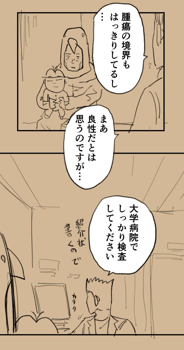 エコー検査で息子に腫瘍が見つかって苦しい 1/2 
