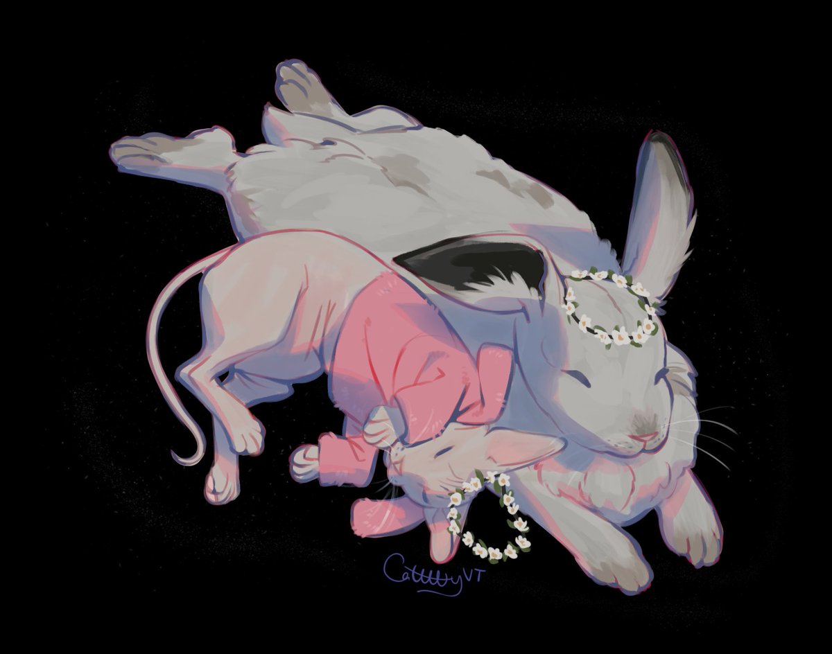 Rio &amp; Chione 🌻 Based off <a href="/TheTrickyOwl/">𝕂 𝕪 𝕝 𝕚 𝕖 ⚙️🦋✨</a>'s "Black Iris" and <a href="/staroverlordao3/">staroverDORK</a>'s "the line is covered in jellyfish" mascots 💕