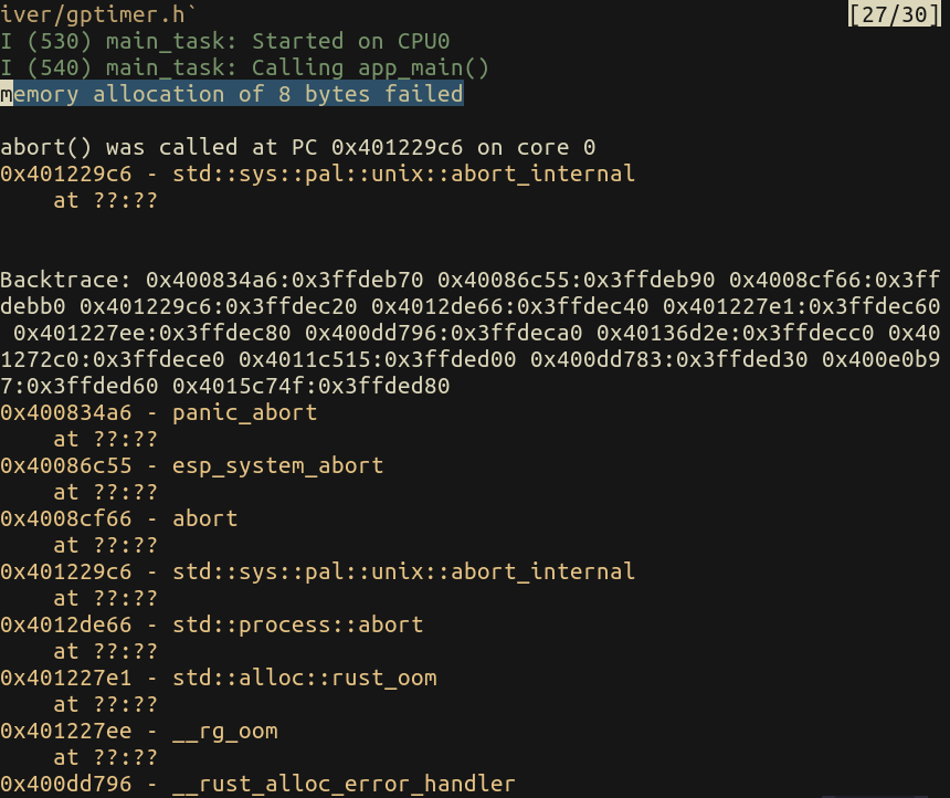I'm excited to announce that I just failed to allocate 8 bytes