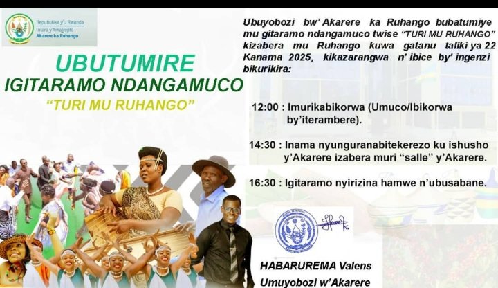 #TuriMuRuhango 
<a href="/ImutakaraIwacu/">Visit Ruhango</a>
<a href="/RuhangoDistrict/">Ruhango District</a> <a href="/valencesh/">Valens Habarurema</a> <a href="/de_ndoli/">Ndoli #TeamPK🇷🇼</a> <a href="/AntoineMutware/">MUTWARE Indamutsa Antoine</a> <a href="/JustinNsengima/">𝐉𝐔𝐒𝐓𝐈𝐍 𝐖'𝐈 𝐊𝐈𝐍𝐆𝐎𝐆𝐎 𝐎𝐟𝐟𝐢𝐜𝐢𝐚𝐥</a> <a href="/JanvierPopote/">Janvier POPOTE</a> <a href="/Bizimanapa/">Pacifique BIZIMANA</a> <a href="/GasoreTheoneste/">🇷🇼Theoneste Nsengimana Gasore🇷🇼</a> <a href="/Mathieu_Uwi2023/">INDAHANGARWA</a> <a href="/IMITAMENWA200PK/">🇷🇼IMITAMENWA_200_TeamPK🥇</a> <a href="/Viateur469/">Viateur AKUZWE 🇷🇼</a> <a href="/nkotanyiben/">AFRICA1🦁🦒</a> <a href="/FaustinRuker/">Faustin RUKERIBUGA</a> @rene_byiringir0 <a href="/SadateMunyakazi/">Munyakazi Sadate</a> <a href="/ENtivuguruzwa/">Emmanuel NTIVUGURUZWA</a> <a href="/Bizimanapa/">Pacifique BIZIMANA</a>
