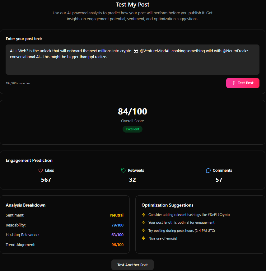 | ᴍᴜᴀᴢ | (Ø,G) 🍄 (@muazxinthi) on Twitter photo AI + Web3 is the unlock that will onboard the next millions into crypto. 👀 <a href="/VentureMindAI/">VentureMind AI</a> cooking something wild with <a href="/NeuroFreakz/">NeuroFreakz</a> conversational AI... this might be bigger than ppl realize.
also found this prediction on a website / I still don't know what it is.. AI + Web3 is the unlock that will onboard the next millions into crypto. 👀 <a href="/VentureMindAI/">VentureMind AI</a> cooking something wild with <a href="/NeuroFreakz/">NeuroFreakz</a> conversational AI... this might be bigger than ppl realize.
also found this prediction on a website / I still don't know what it is..