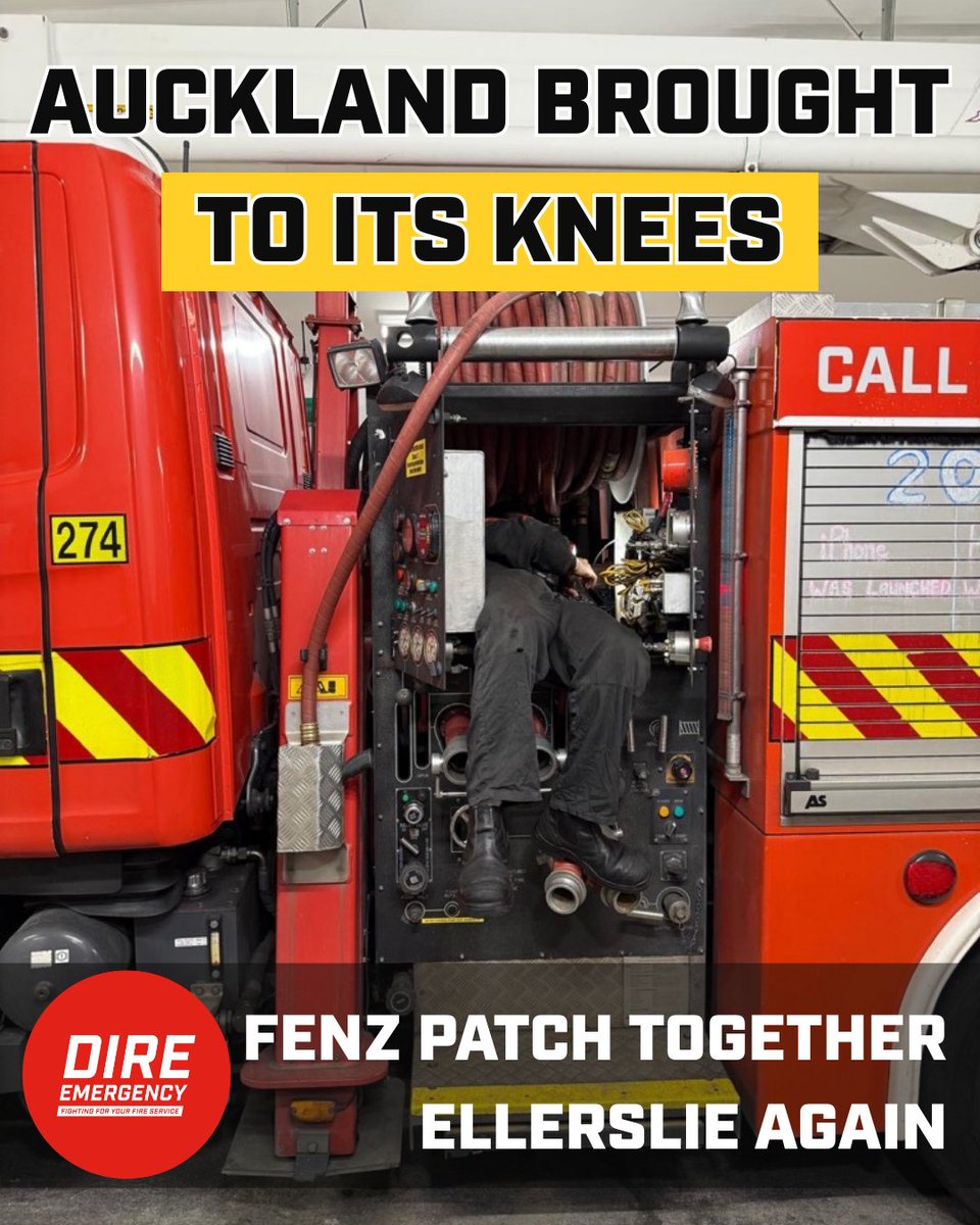 Auckland was down to one 17m aerial this morning after Ellerslie’s truck broke down again.
Meanwhile, Auckland City’s high-reach heavy aerial is still offline as Auckland's dire aerial fleet is grounded.
When lives depend on height — Auckland’s out of reach #DireEmergency