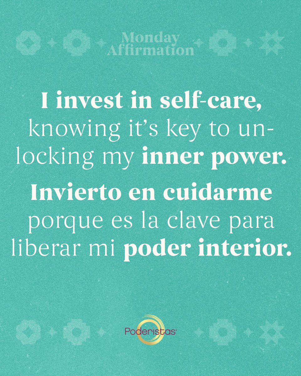 poderistas's tweet image. Self-care isn’t just about rest – it’s about recharging our inner strength and stepping into our power.💪✨ Honor yourself by investing in wellness, knowing it’s the key to our growth and success. #Poderistas #NationalWellnessMonth