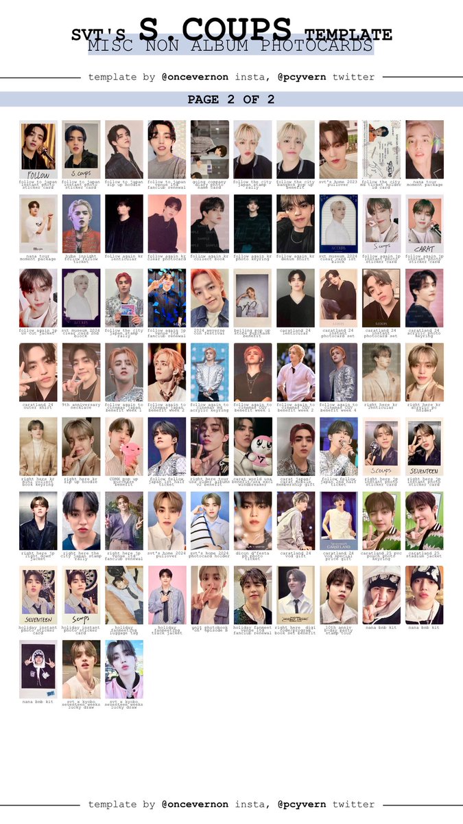 seventeen misc non album photocard templates updated with the