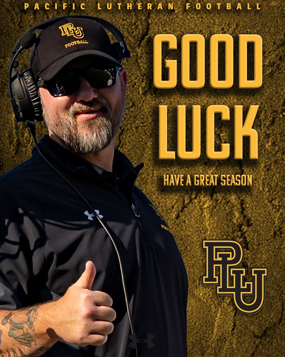 thank you <a href="/BrantMcAdams/">Brant McAdams</a> and <a href="/PLUFootball/">Pacific Lutheran Football</a> for the good luck wishes!