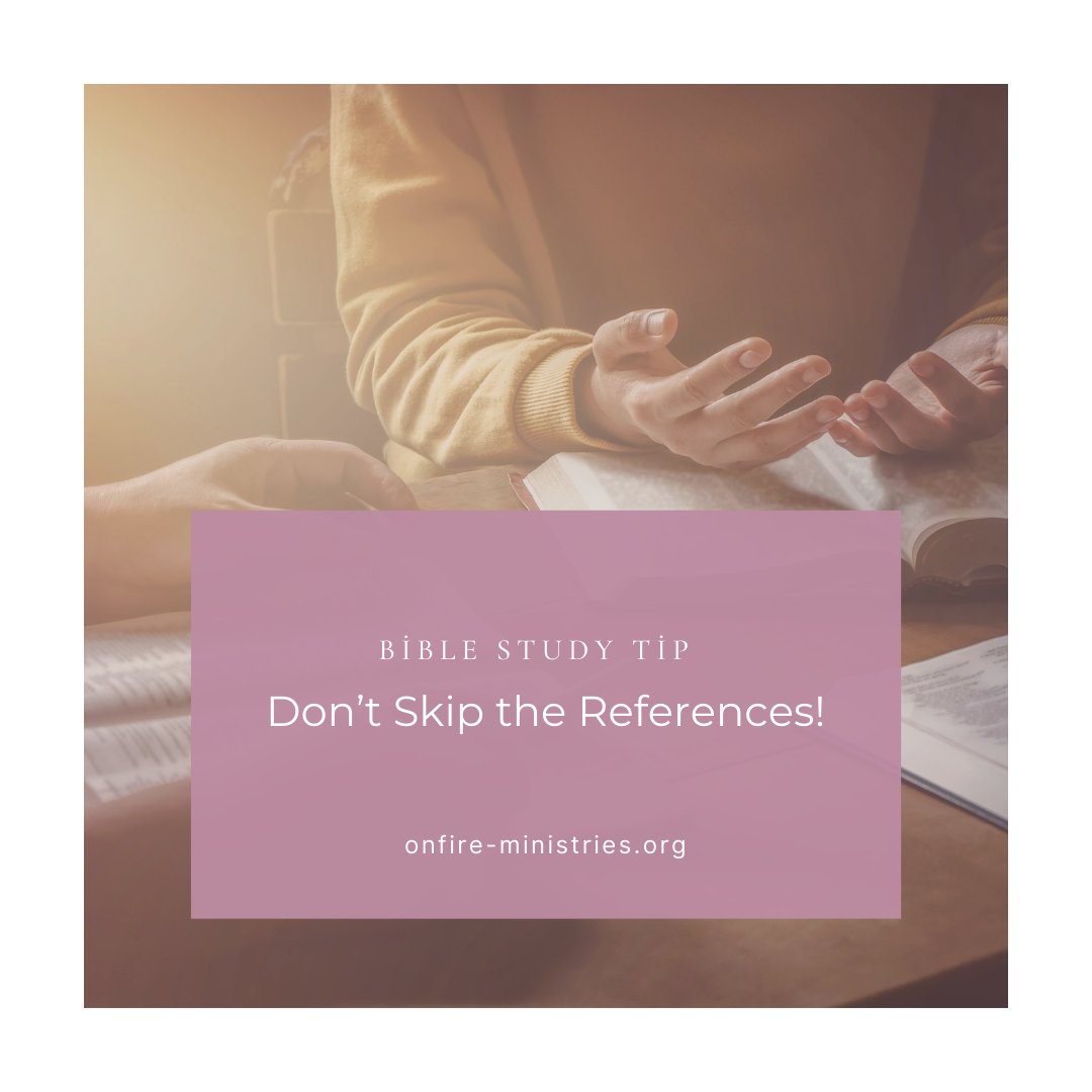PatDomangueOFM's tweet image. 📖 Bible Study Tip: Don’t Skip the References!
Cross-references show how God’s Word connects. Let Scripture interpret Scripture and deepen your faith.
🎧 HER Podcast: buzzsprout.com/1895615/155729…

#BibleStudyTips #OnFireMinistries #ChristianWomen #BibleTools #DigDeeper