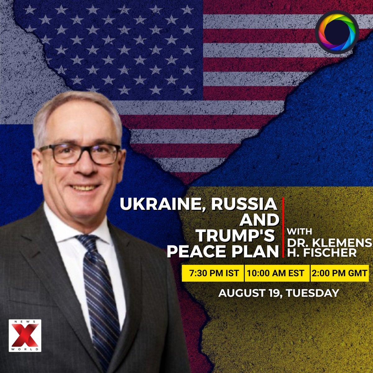 NewsX's tweet photo. Focal Length Season 3 Episode 28: US President Donald Trump's meeting with Zelensky and EU leaders, from ceasefire to a peace agreement, the possibility of a Zelensky-Trump-Putin trilateral. Dr. Klemens H. Fischer, Professor of International Relations and Geopolitics, University of Cologne, discusses all this and more at 7.30 pm IST on NewsX World.

@kh_fischer @msharma179 

#focallength #interview #drklemensnfischer #zelenskytrumpputin #Geopolitics #newsxworld