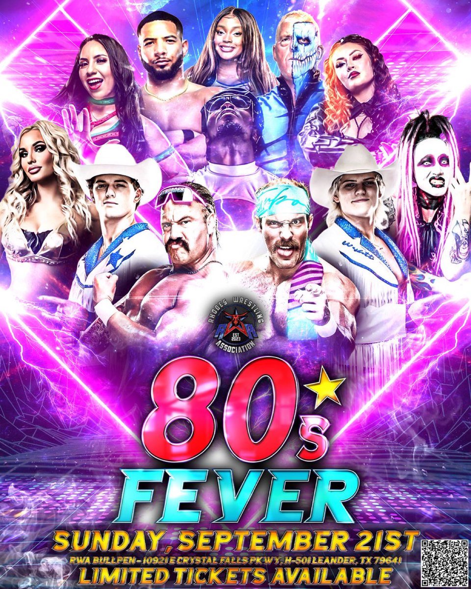 Dustin Rhodes (@dustinrhodes) on Twitter photo Here we go!!!!! 80's theme with prizes. Dress in your best 80's clothes for this awesome <a href="/RhodesWrestling/">Rhodes Wrestling Association</a> show 80's Fever, September 21st.
#AEW's #TheOutrunners are coming to #RWA for an unforgettable night as they will face #TheRhodesBrothers Wyatt and Wayne!
You def wanna Here we go!!!!! 80's theme with prizes. Dress in your best 80's clothes for this awesome <a href="/RhodesWrestling/">Rhodes Wrestling Association</a> show 80's Fever, September 21st.
#AEW's #TheOutrunners are coming to #RWA for an unforgettable night as they will face #TheRhodesBrothers Wyatt and Wayne!
You def wanna
