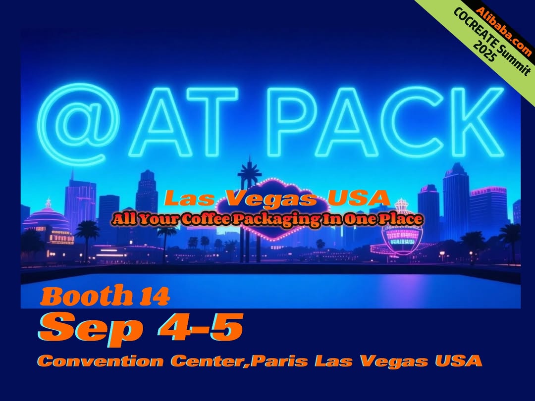 Packaging_Tina's tweet photo. Hello Las Vegas, we are back again. Looking forward to seeing you! ☕#cocreate #ATPACK #COFFEEPACKAGING #COFFEE #Lasvegas #custom #custompackging #coffeebag #coffeecup https://t.co/3EoPLSHnbV