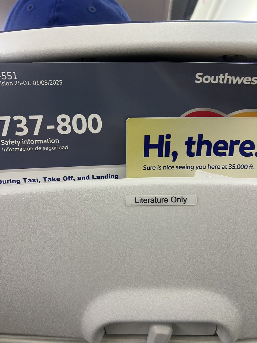 masterfulbob's tweet image. I was excited to peruse Southwest Airlines’ curated literature selection in seat 22C today. While the safety card promised excitement, the characters read as stock and, despite surviving a sudden drop in cabin pressure and a water landing, showed no growth from the moment they…