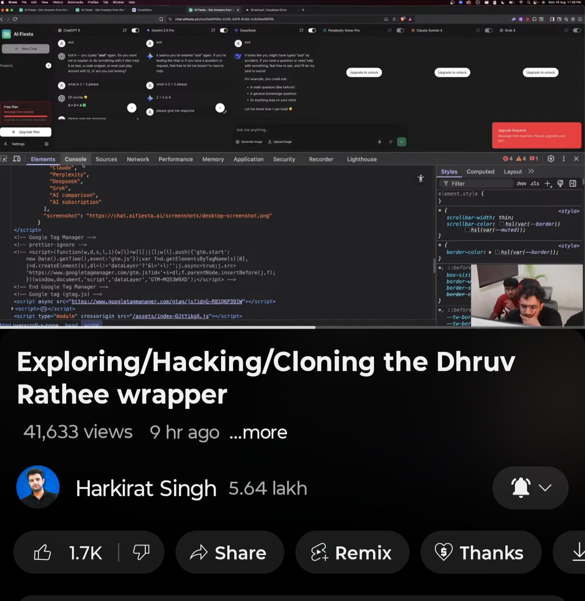 merajwardhan's tweet image. Kirat is single handedly gate keeping India's tech community.
This is a real techie , not some dude who rants about politics.
What an absolute banger video 💣