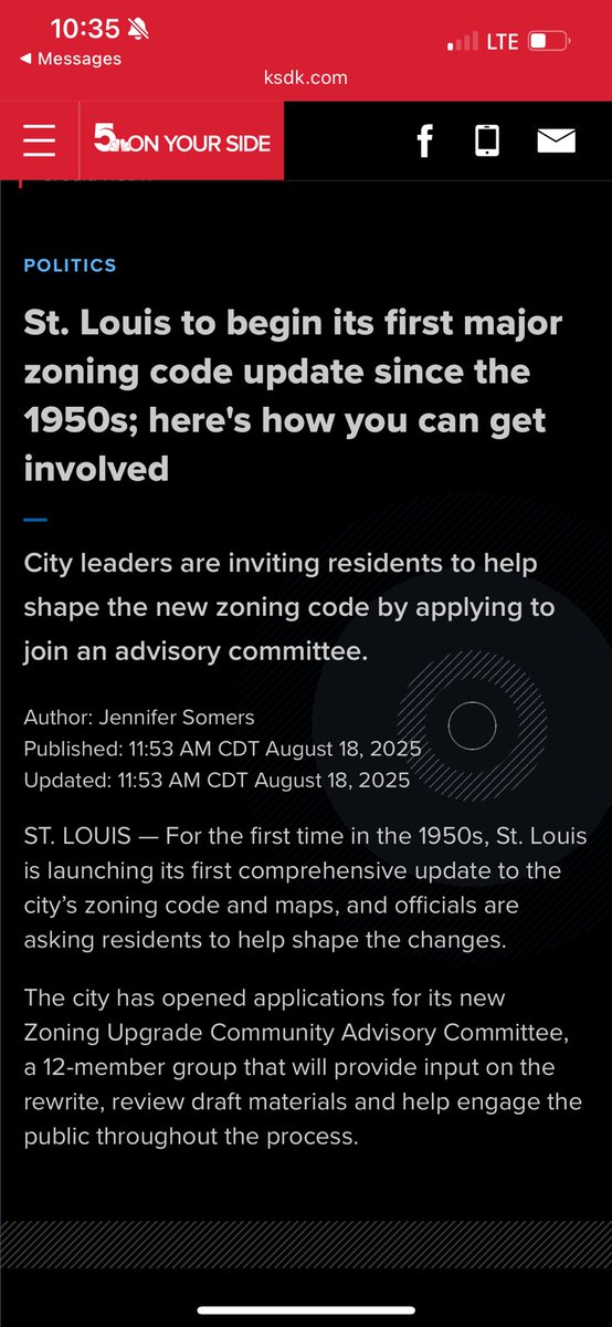 If you live in St Louis, you can apply now
to be a member on advisory committee to update zoning code for the first time since the ‘50s. 

This is your opportunity to push for more density and mixed-use buildings—and maybe even perimeter block forms

ksdk.com/article/news/p…