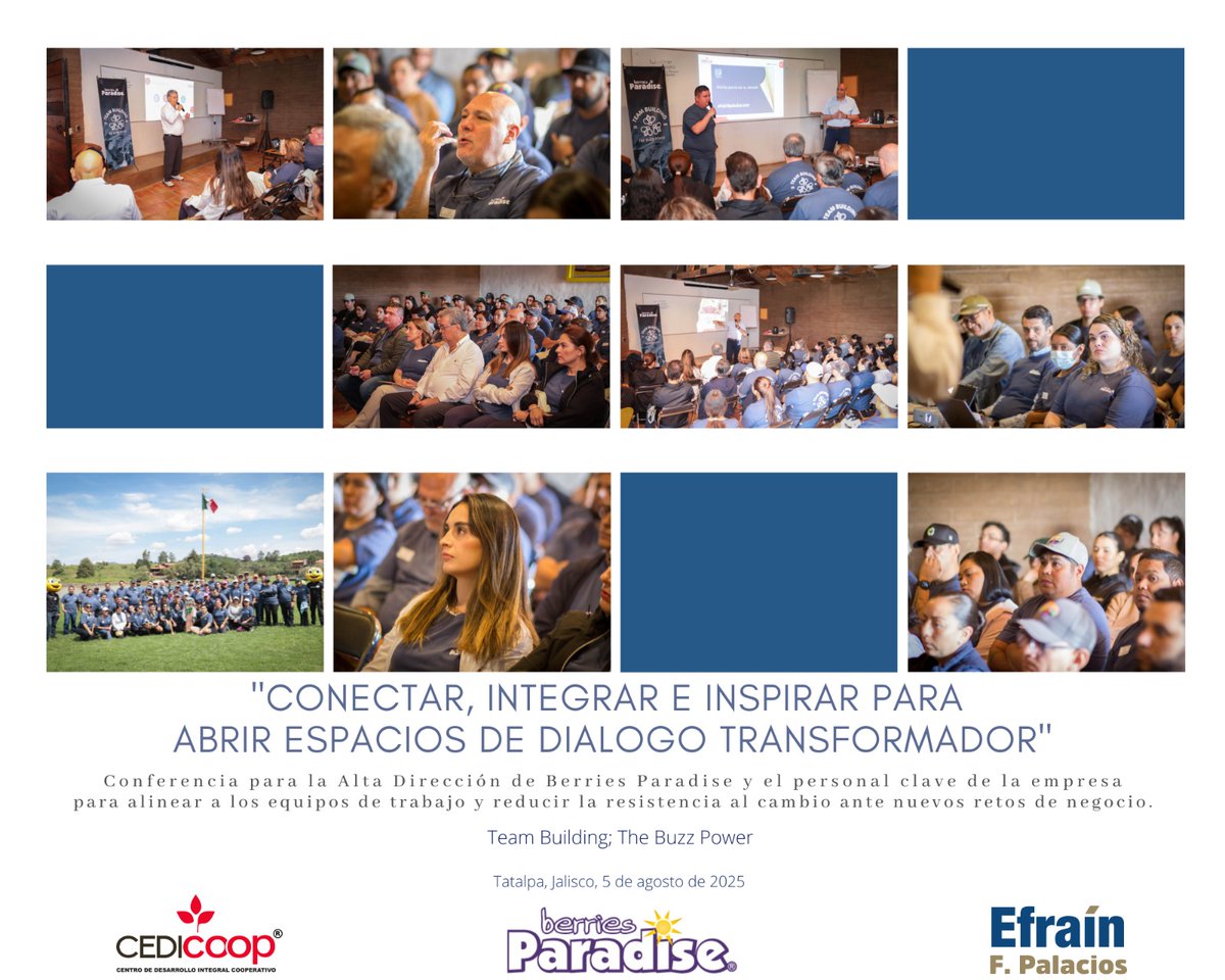 Más que agradecido por la confianza de la alta dirección de #BERRIESPARADISE para llevarles al proceso de pensamiento reflexivo y de ahí al pensamiento crítico. 
No tengo duda alguna que su estrategia de negocio se fortalece día a día. 
Hacer alianza con <a href="/CedicoopM/">Cedicoop</a> es de 10!