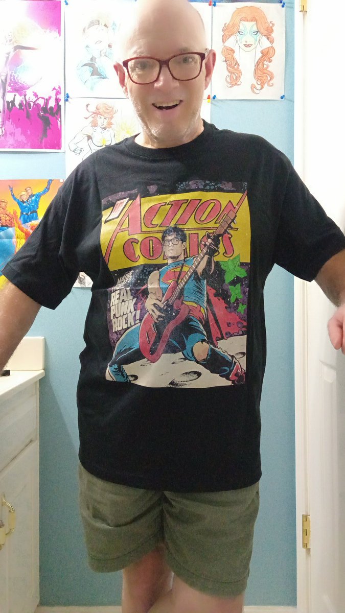 LenhardtEric's tweet photo. I finally got the shirt oday and I love what it looks like on me ❤️🥰 Maybe Kindness is the new Punk Rock 💖😉 Thanks @billythebutcher for some really awesome artwork 👏😎 #shirt #Superman #maybekindnessisthenewpunkrock #imapunkrockeryesiam #punkrocker #redbubble #billythebutcher https://t.co/yDw3xs8en7