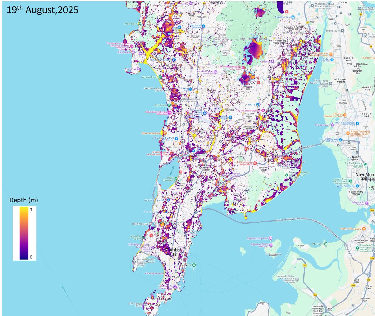 Subimal Ghosh (@subimal_ghosh) on Twitter photo It's an extreme condition in Mumbai. Our experimental waterlogging forecast released yesterday night shows the possible severity. Experimental forecast is funded by HE IITB Innovation Lab <a href="/HDFCERGOGIC/">HDFC ERGO GIC</a> <a href="/ClimateIITB/">Centre for Climate Studies, IIT Bombay</a> <a href="/iitbombay/">IIT Bombay</a> , simulations done by <a href="/Pujaiitb/">Puja</a> stay home stay safe. It's an extreme condition in Mumbai. Our experimental waterlogging forecast released yesterday night shows the possible severity. Experimental forecast is funded by HE IITB Innovation Lab <a href="/HDFCERGOGIC/">HDFC ERGO GIC</a> <a href="/ClimateIITB/">Centre for Climate Studies, IIT Bombay</a> <a href="/iitbombay/">IIT Bombay</a> , simulations done by <a href="/Pujaiitb/">Puja</a> stay home stay safe.