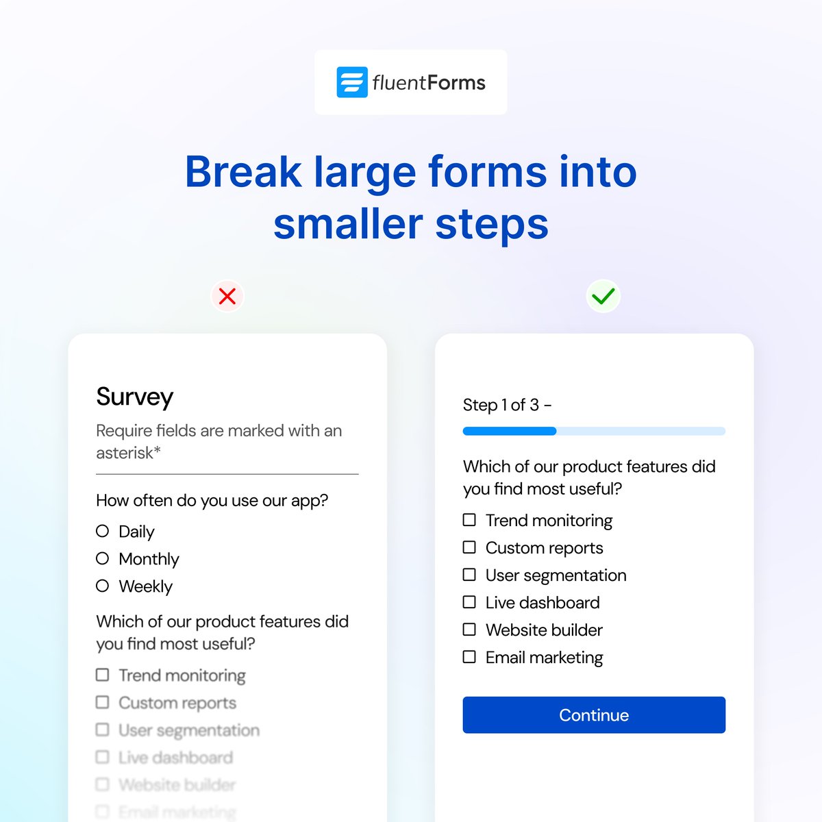 Fluent_Forms's tweet photo. Reduce cognitive load for your users. https://t.co/biFSCyxT1Q