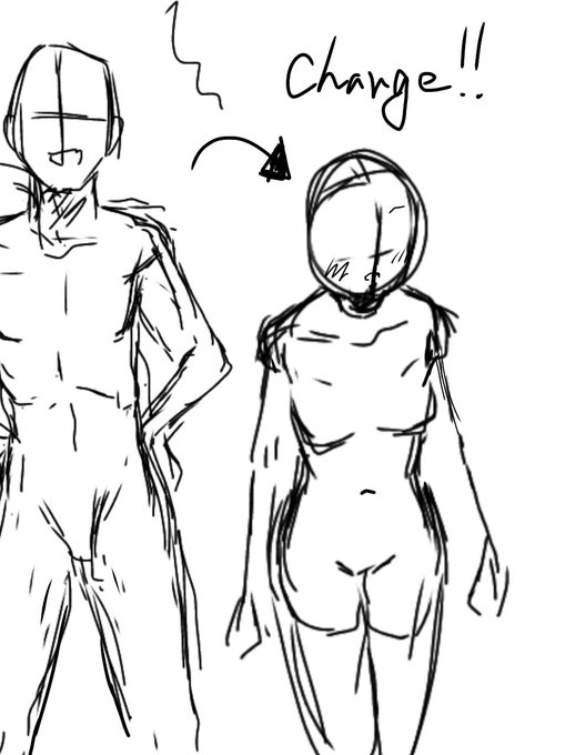 こういう感じ
顔のパーツも少し丸くなるんやけど… 