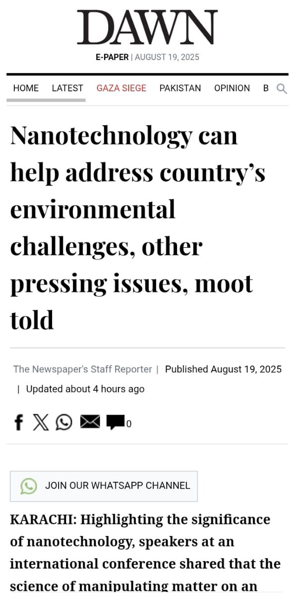 ICCBS (@iccbsofficial) on Twitter photo "Nanotechnology can help address country’s environmental challenges, other pressing issues, moot told" DAILY DAWN
Over 600 scientists participate in three-day international congress at ICCBS
#ICCBS #PCMD #HEJ #LEJ <a href="/Nanotechnology/">Nanotechnology</a> #Nanoscience
dawn.com/news/1931765/n…. "Nanotechnology can help address country’s environmental challenges, other pressing issues, moot told" DAILY DAWN
Over 600 scientists participate in three-day international congress at ICCBS
#ICCBS #PCMD #HEJ #LEJ <a href="/Nanotechnology/">Nanotechnology</a> #Nanoscience
dawn.com/news/1931765/n….
