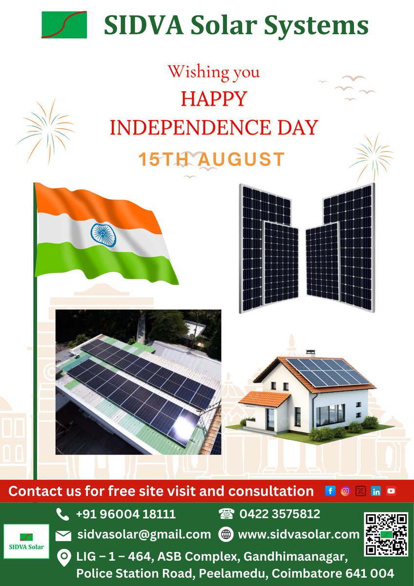 SidvaSolar's tweet photo. SIDVA Solar Systems
#SIDVA #SIDVASolar #SIDVASolarcoimbatore #Solar #coimbatore
mobile number: 96004 18111 https://t.co/GO4hA5FW8a
