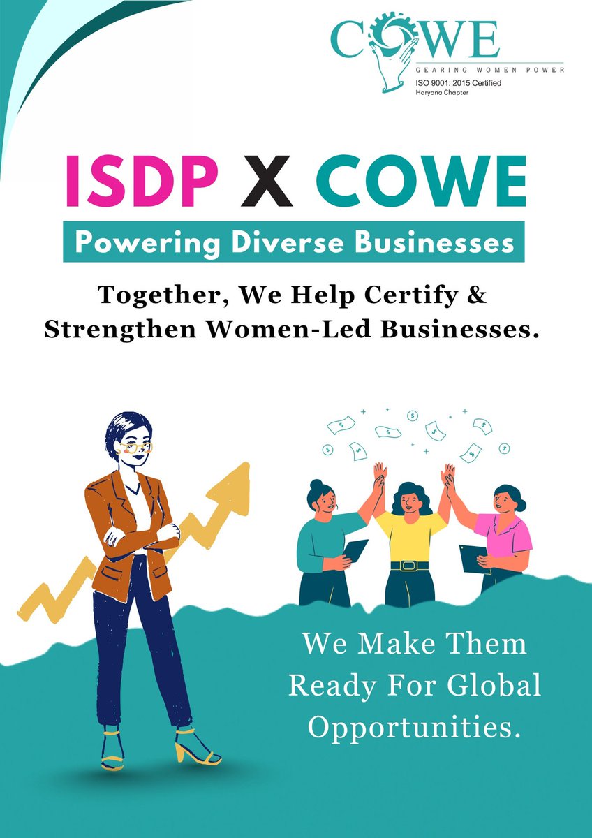coweharyana's tweet image. Empowering MSMEs to Go Global
The Indian Supplier Development Program (ISDP) connects you with international buyers, bigger contracts, and limitless opportunities.
#isdp #msme #awareness #coweharyanachapter #COWEIndia #haryana #finance #business #COWEIndia