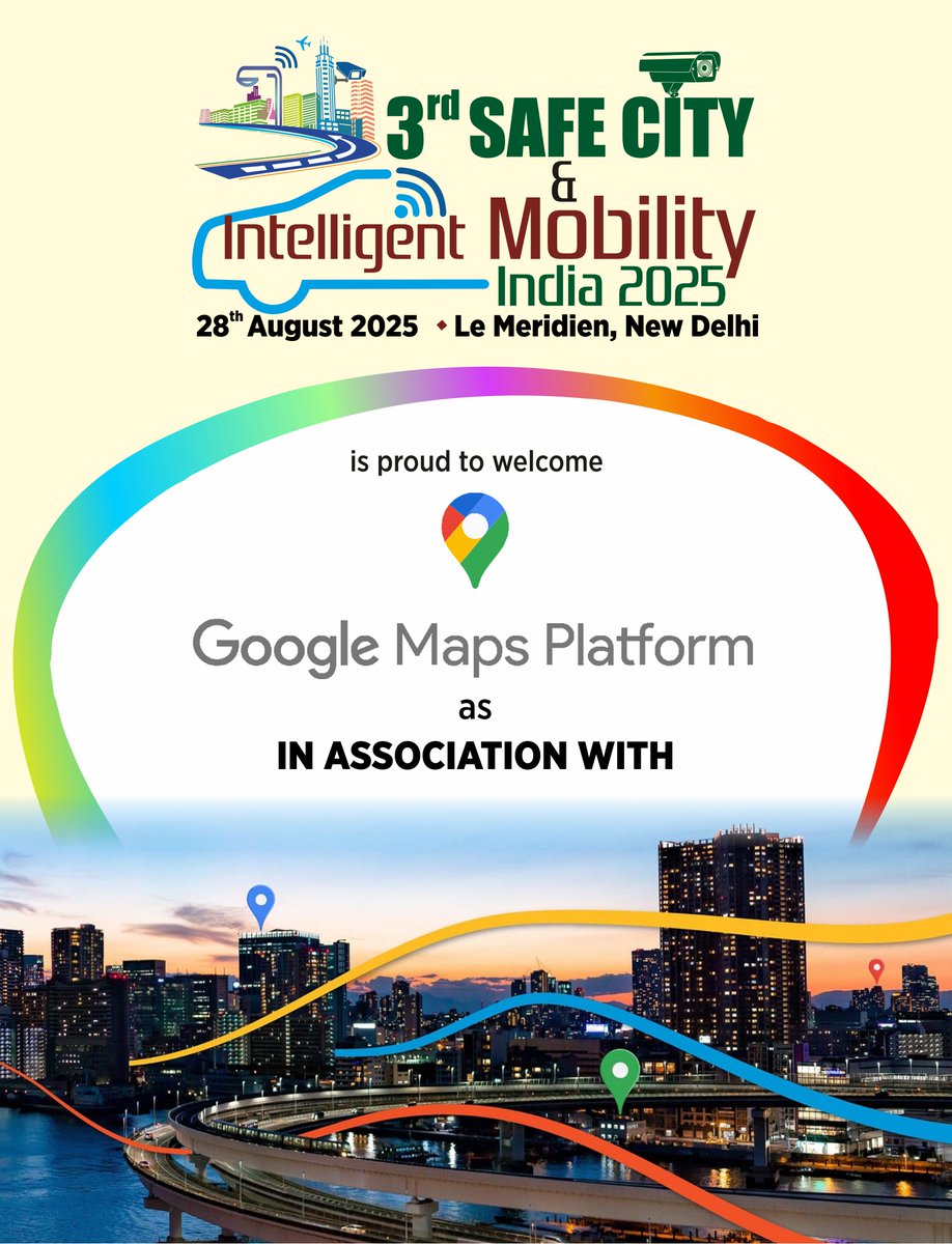 be_exhibitions's tweet photo. Big news!
@GMapsPlatform joins #SafeCityandIntelligentMobilityIndia2025 as #InAssociationWith.
Smarter roads. Safer cities. Brighter future. ππ https://t.co/lTBn6gkNEa