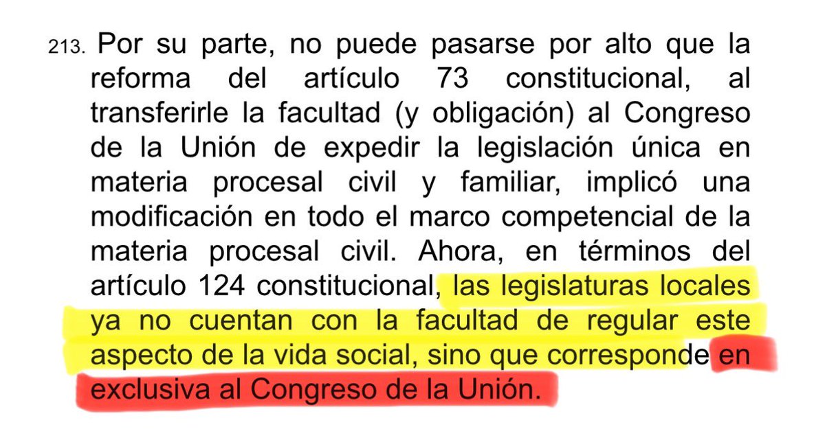 🚨Los Congresos locales no tienen competencia para reformar el Código Nacional de Procedimientos Civiles y Familiares. 
‼️Diputados del <a href="/Congreso_CdMex/">Congreso de la Ciudad de México</a>, revisen el artículo 73, fracción XXX, de la CPEUM y lo resuelto por la SCJN en el amparo en revisión 265/2020 (entre otros
