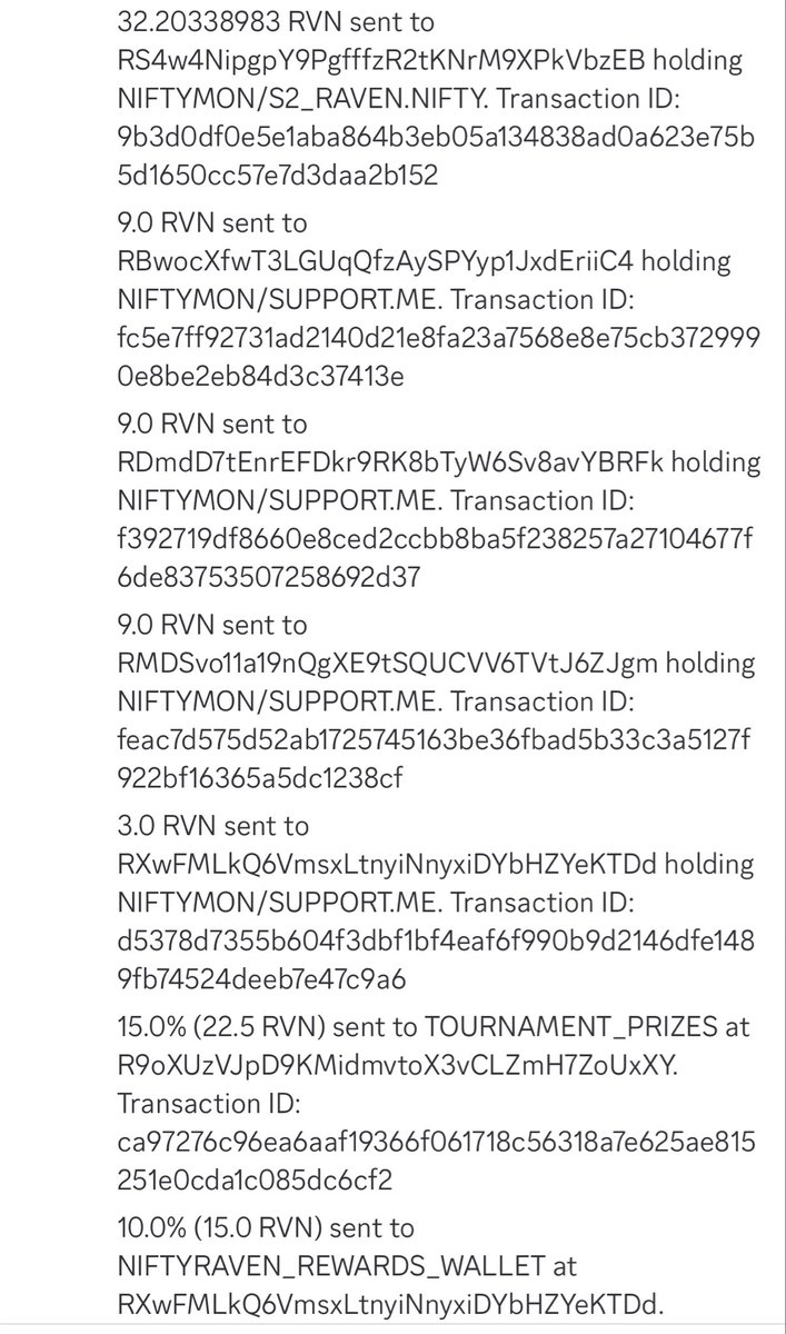 When you purchase a Niftymon mint token, this is where the RVN goes! Artists, Marketplace, NFTRVN token holders, projects that hold support me assets, and tournament prize pot and the end of the season. One token purchase helps support so many people. discord.gg/nftrvn