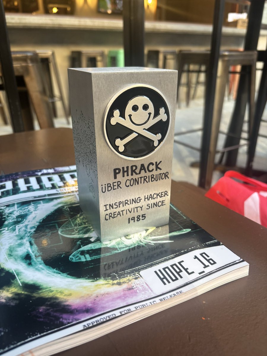Julien Vanegue (@jvanegue) on Twitter photo Happy birthday <a href="/phrack/">Phrack Zine</a> staff — signed by <a href="/thedarktangent/">Jeff Moss</a>. 40 years of hacker history. Happy birthday <a href="/phrack/">Phrack Zine</a> staff — signed by <a href="/thedarktangent/">Jeff Moss</a>. 40 years of hacker history.