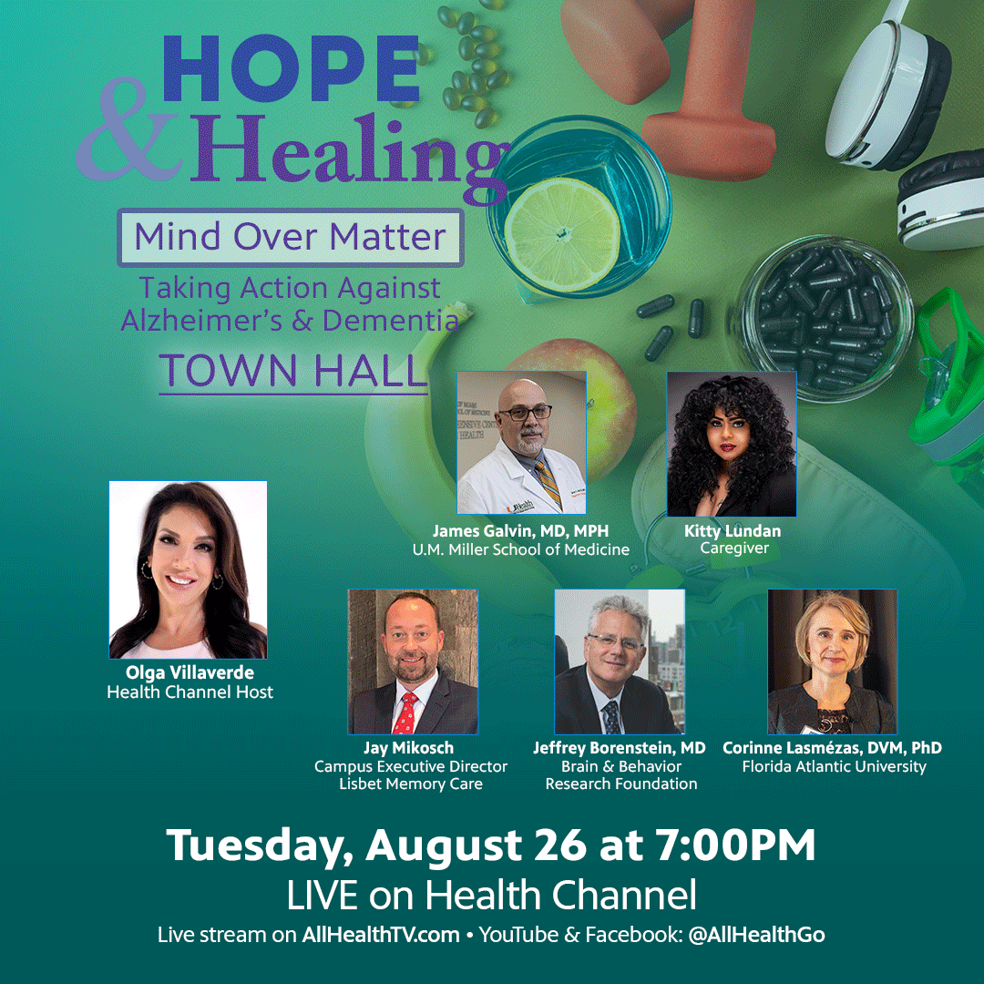 Can Alzheimer’s be prevented? 

Join world-renowned neurologists, leading researchers, and families on the front lines as we explore the latest breakthroughs in brain health. 

📅 Tuesday, August 26
🕖 7 PM
📍 LIVE on AllHealthTV.com, YouTube &amp; Facebook
