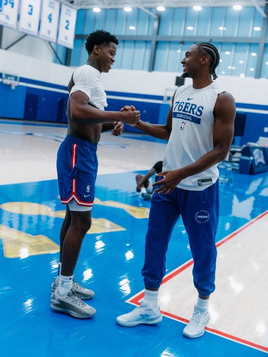 Sixerdaily's tweet photo. Can’t wait to see these two on the court together 🔥 https://t.co/rLQhXTMuPO